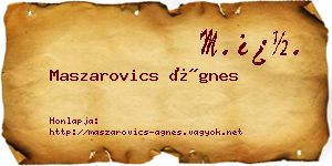Maszarovics Ágnes névjegykártya