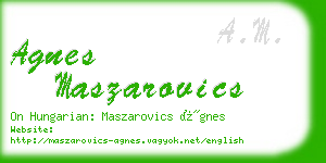 agnes maszarovics business card